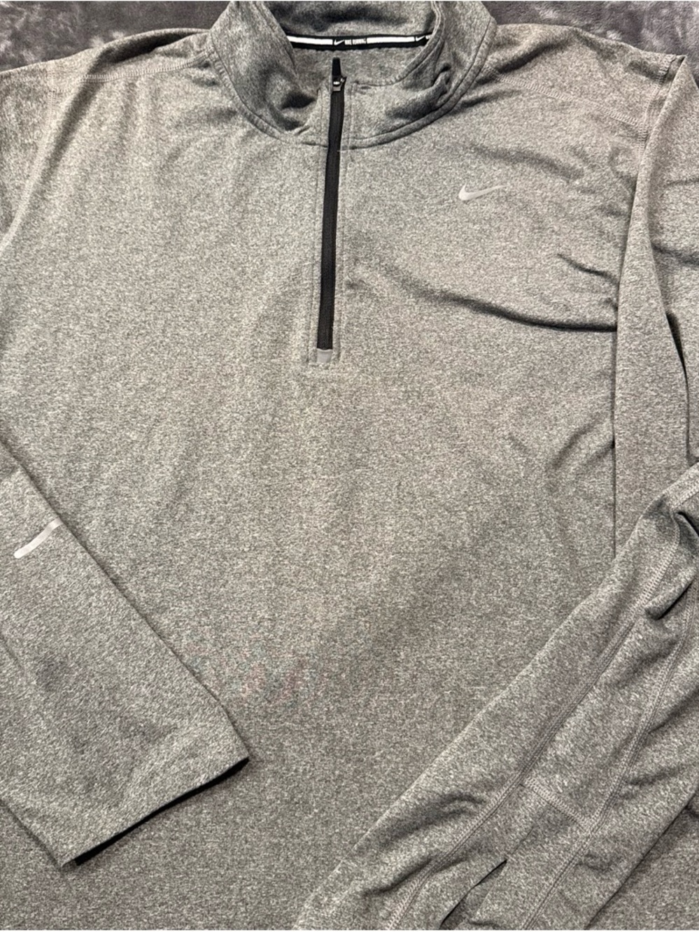 Nike Men’s Heather Gray Quarter-Zip Performance Jacket